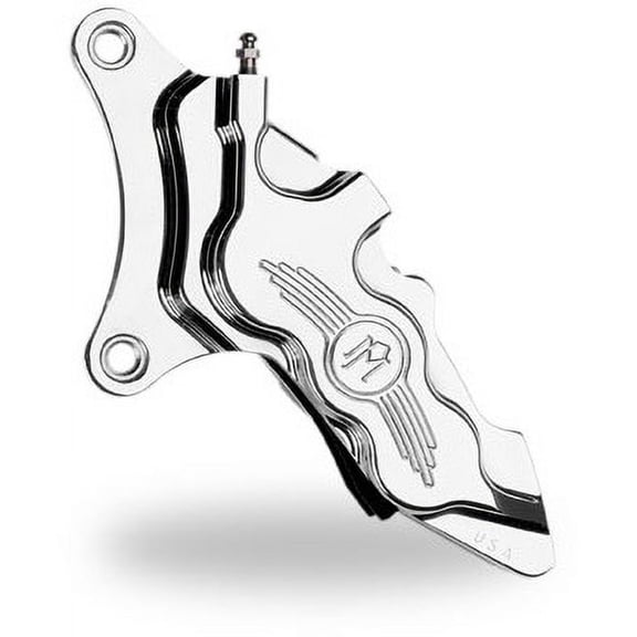 Six-Piston Differential-Bore Front Calipers (13" / Left) (Chrome) Compatible With 88-99 HARLEY FLSTC