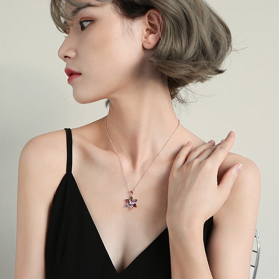 Six Pointed Star Zircon Colored Zircon Necklace