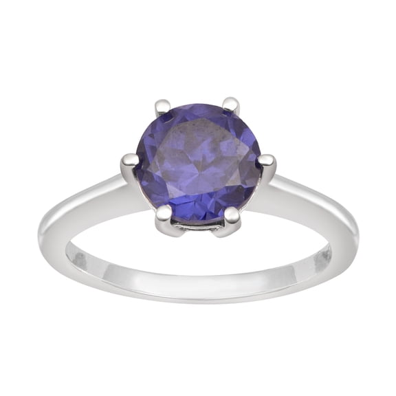 Six Prong 5.14 Ctw Simulated Tanzanite 925 Sterling Silver Solitaire Valentines Day Gifts Ring