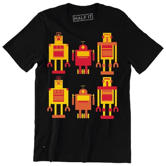 Six Robots Funny Toy's Printed Design Cool Robotics Men's T-Shirt