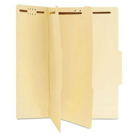 Six-Section Classification Folders, 2 Dividers, Legal Size, Manila, 15/Box