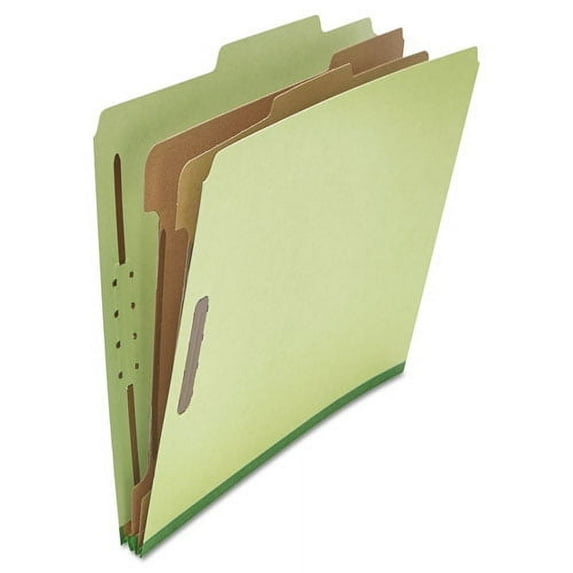 Six--Section Pressboard Classification Folders, 2 Dividers, Letter Size, Green, 10/box | Bundle of 2 Boxes