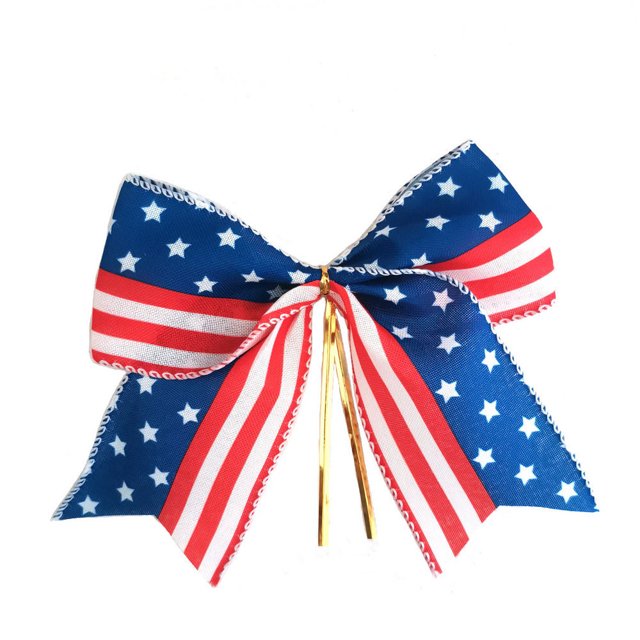 Six Sets Of 16CM Flag Bows for Martyrs Memorial Day Decoration Ribbons