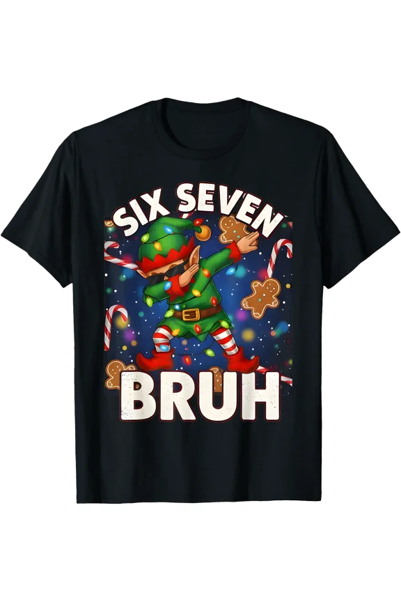 Six Seven 6&7 Bruh Krismast Dabbing Math Teacher T-Shirt