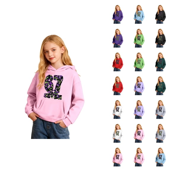 Six Seven 6 7 Hoodie Girls Boys Printed Long Sleeve Sweatshirt