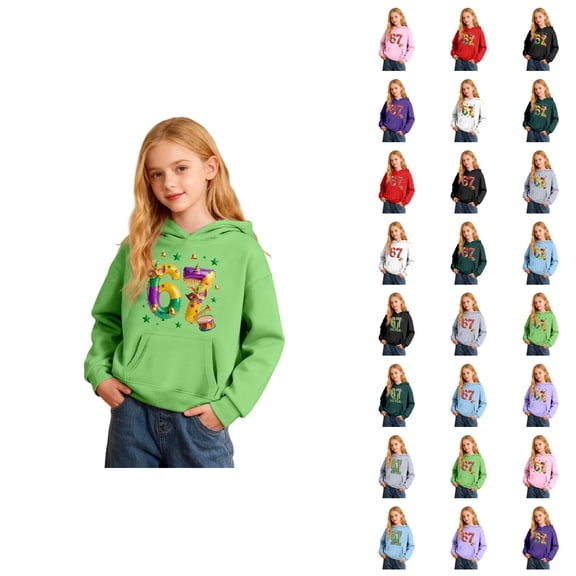 Six Seven 6 7 Hoodie Girls Boys Printed Long Sleeve Sweatshirt