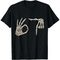 thumbnail image 1 of Six Seven 6 7 Meme 67 Skeleton Hand Halloween Costume T-Shirt, 1 of 6