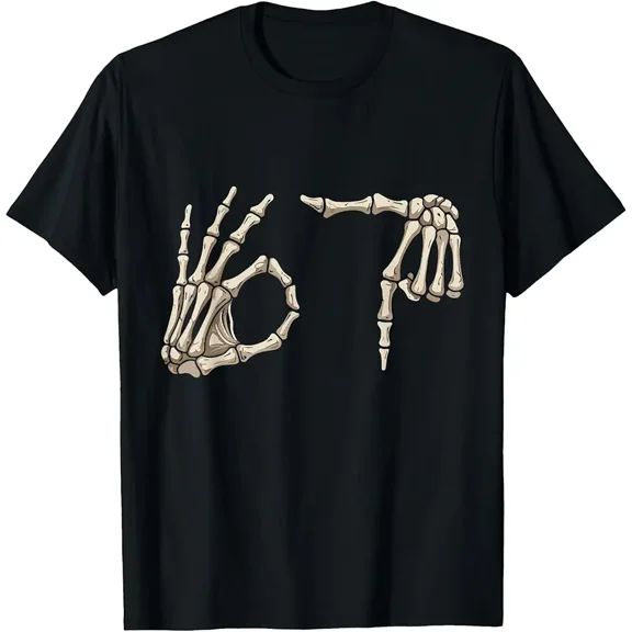 Six Seven 6 7 Meme 67 Skeleton Hand Halloween Costume T-Shirt