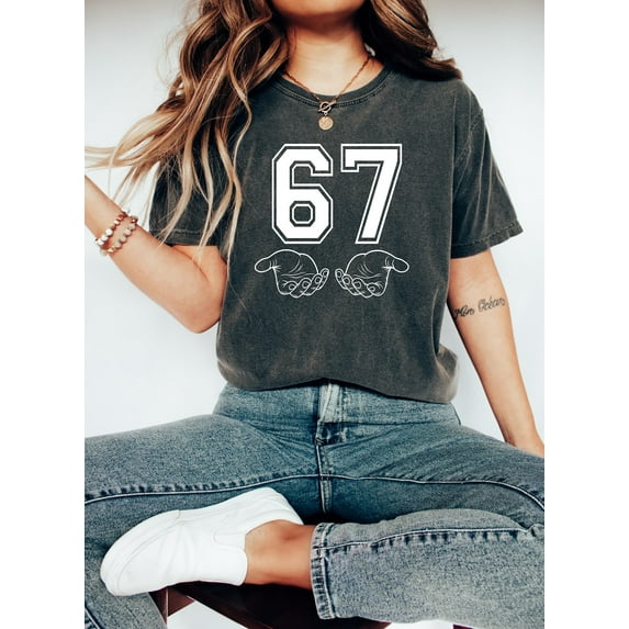 Six Seven 6 7 Meme Funny Hands Shirt, Viral Internet Meme Humor, Funny Generation Z, 67 Trend, Funny Social Media,Sports Gift shirt
