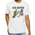 thumbnail image 1 of Six Seven 6 7 Meme Funny Witch Skeleton Hands Halloween T-Shirt, 1 of 5