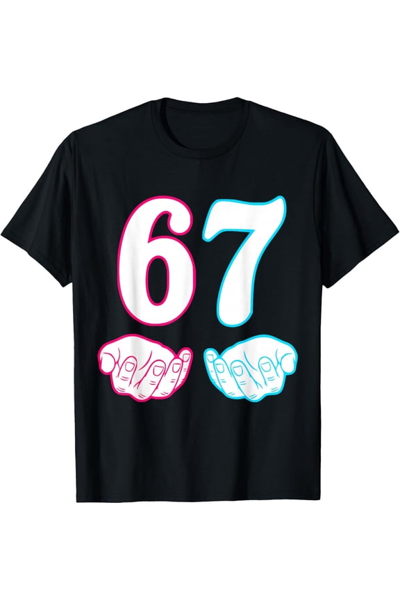 Six Seven 67 6 7 Kids 67 n Boys 6-7 Meme Hands Funny T-Shirt