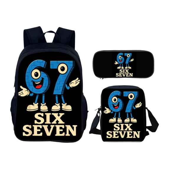Six Seven 67 Backpack Travel Shoulders Bag My Backpack Personalised 3D Printed Backpack Lightweight Cartoon 67 Number Capacity Travel Laptop Backpack Computer Bag