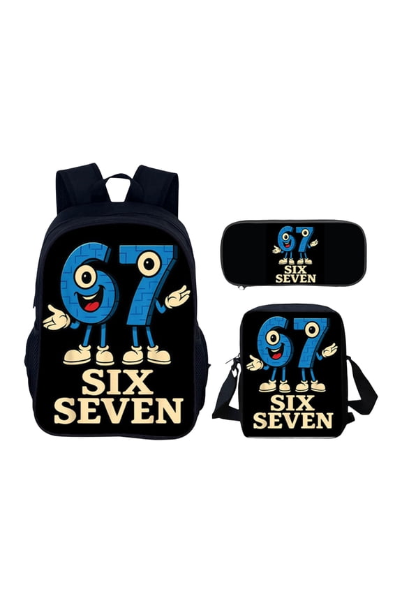 Six Seven 67 Backpack Travel Shoulders Bag My Backpack Personalised 3D Printed Backpack Lightweight Cartoon 67 Number Capacity Travel Laptop Backpack Computer Bag
