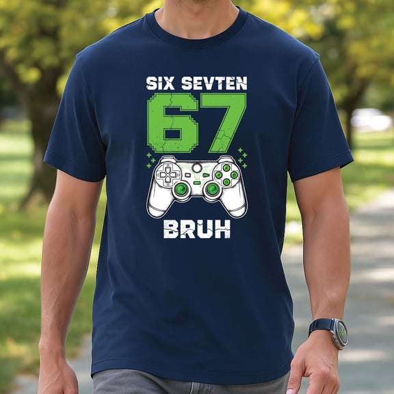 Six Seven 67 Bruh Gaming T-Shirt – Funny Gamer Graphic Tee with Controller Design for Video Game Fans