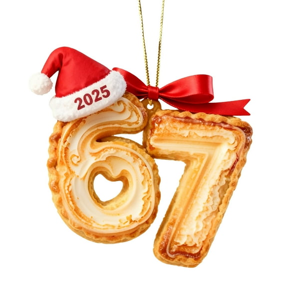 2D Acrylic 67 Ornament Six Seven Funny Christmas Xmas Decor, Sweet Grandkid Gift to Adorn Your Tree with Holiday Laughter & Bright Colors