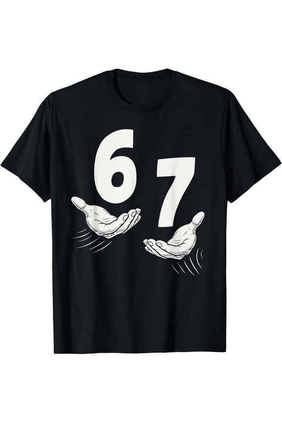 Six Seven 67 Kids Teen Boys Men 6-7 Meme Hands Funny T-Shirt, Unisex Tee