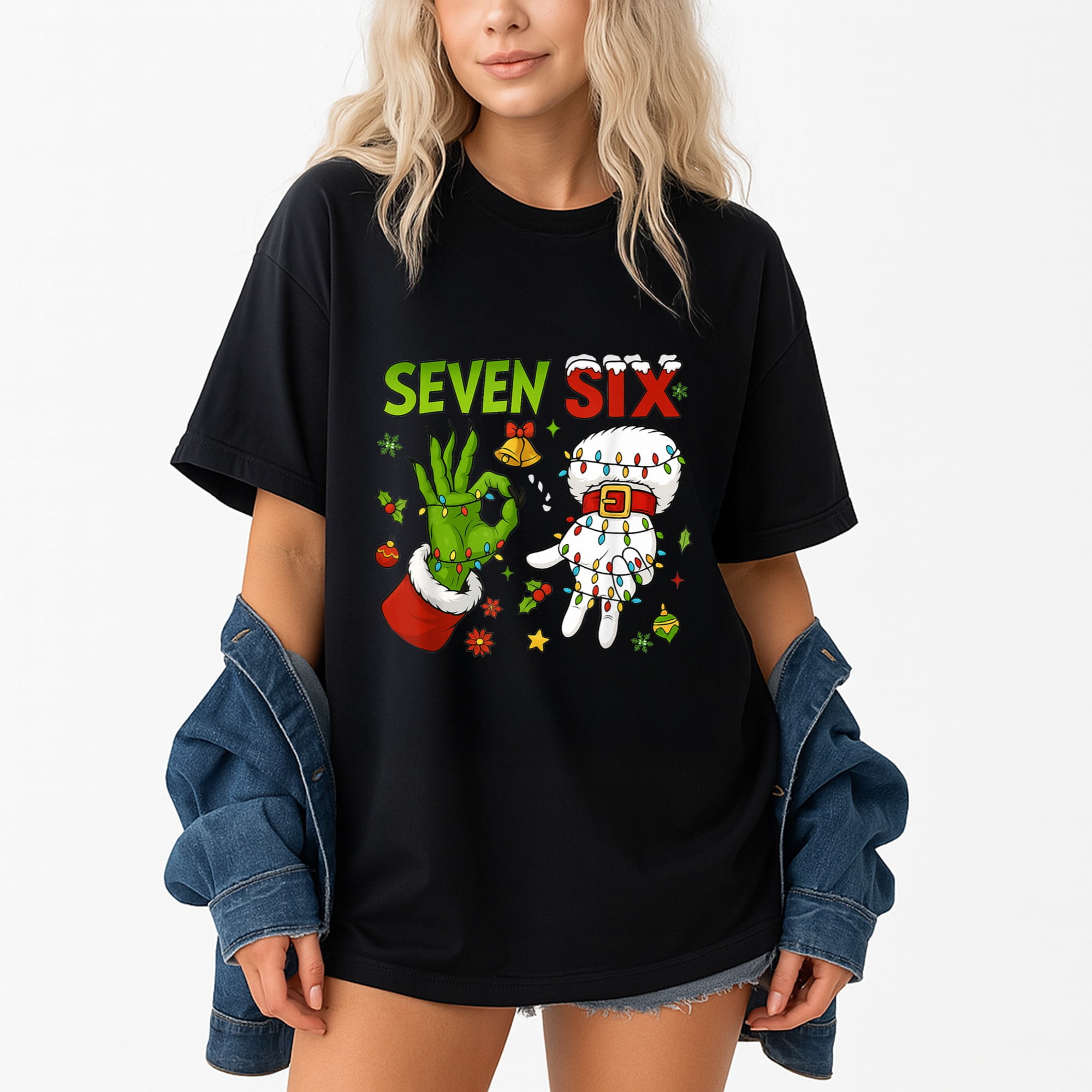 Six Seven 67 Meme T-Shirt – Christmas Elf Humor Theme – Boys and Teens Gift