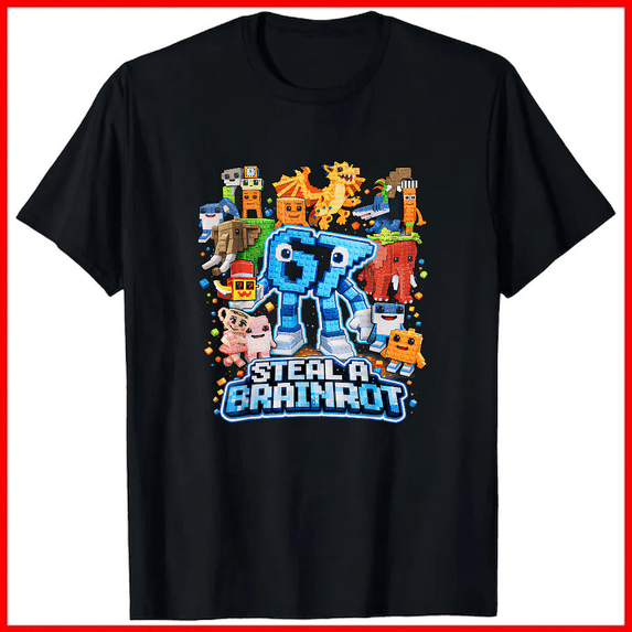 Six Seven 67 Steal A Brainrot Meme Funny Viral Humor Graphic Unisex T-Shirt V18766 ,up to size 5XL