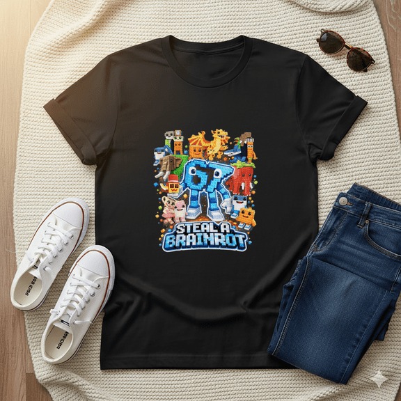 Six Seven 67 Steal a Brainrot Meme Funny Gen Alpha Internet T-Shirt N1116,S- 5XL
