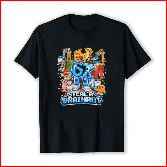 Six Seven 67 Steal a Brainrot Meme Funny Gen Alpha Slang Unisex T-Shirt, up to Size 5XL