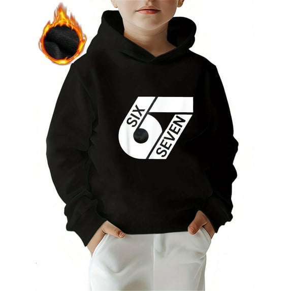 Six Seven Boys and Girls Hoodie,Fleece Lined Made From 50% Cotton 50% Polyster,Long Sleeve Design Size 5 Years- Size 12 Years