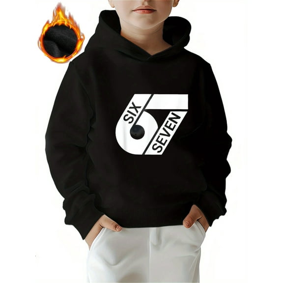 Six Seven Boys and Girls Hoodie,Fleece Lined Made From 50% Cotton 50% Polyster,Long Sleeve Design Size 5 Years- Size 12 Years