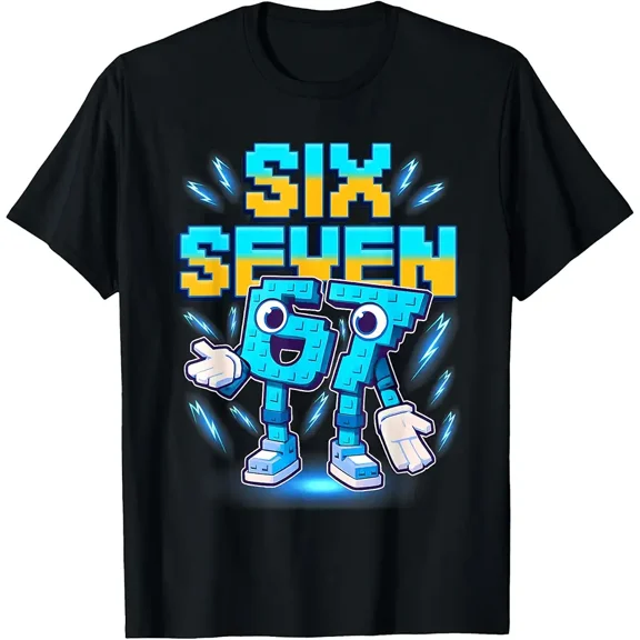 Six Seven Brainrot Italian Funny 67 Kids Gaming Meme T-Shirt