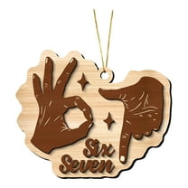 Six Seven Christmas Ornament 2025 – Funny "67 Meme" Hanging Decoration for Tree, Stocking Stuffer, Gift for Teenagers, Meme Lovers & Gamers, Hanging Ornaments (C)