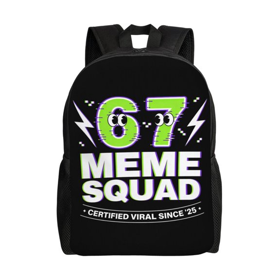 Six Seven Emojis Backpack Fashion Travel Backpack Laptop Backpack 16 Inch Simple Backpack