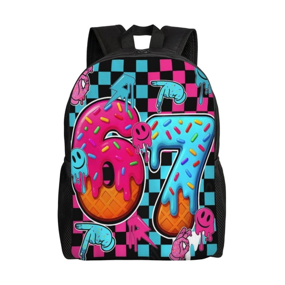 Six Seven Emojis Backpack Fashion Travel Backpack Laptop Backpack 16 Inch Simple Backpack