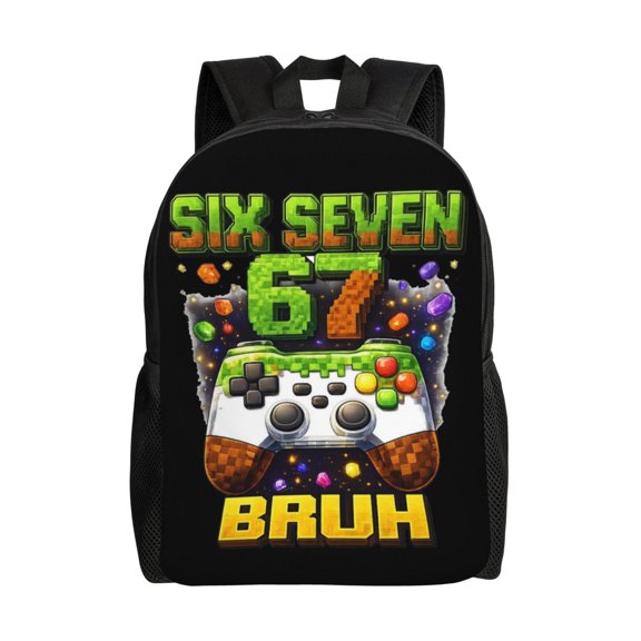 Six Seven Emojis Backpack Fashion Travel Backpack Laptop Backpack 16 Inch Simple Backpack