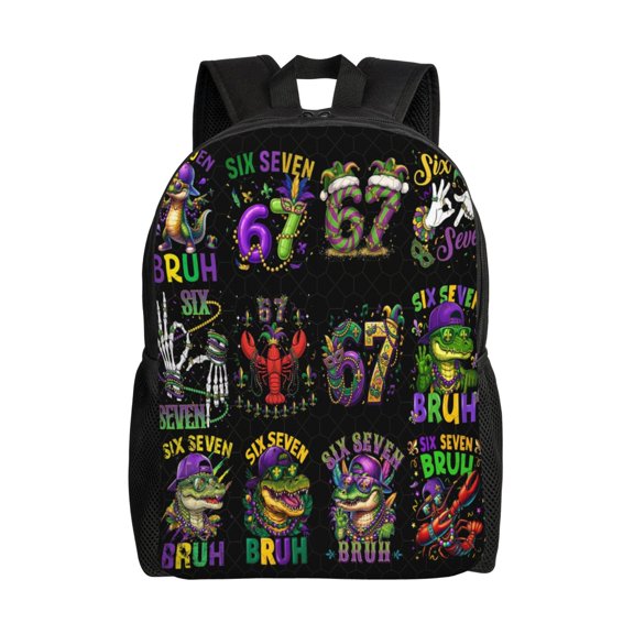 Six Seven Emojis Backpack Fashion Travel Backpack Laptop Backpack 16 Inch Simple Backpack
