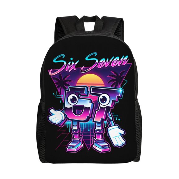Six Seven Emojis Backpack Fashion Travel Backpack Laptop Backpack 16 Inch Simple Backpack