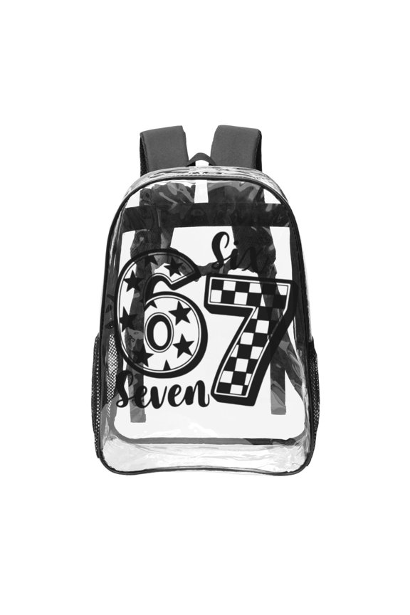 Six Seven Emojis Transparent Backpack Fashion Travel Backpack Laptop Backpack 16 Inch