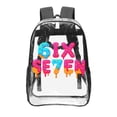 thumbnail image 1 of Six Seven Emojis Transparent Backpack Fashion Travel Backpack Laptop Backpack 16ch, 1 of 7