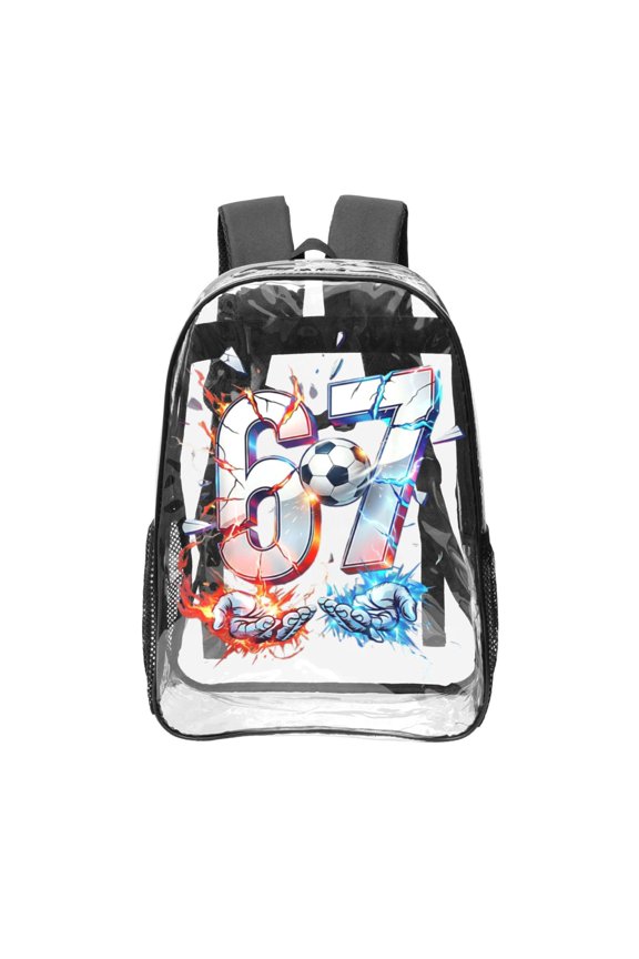 Six Seven Emojis Transparent Backpack Fashion Travel Backpack Laptop Backpack 16 Inch