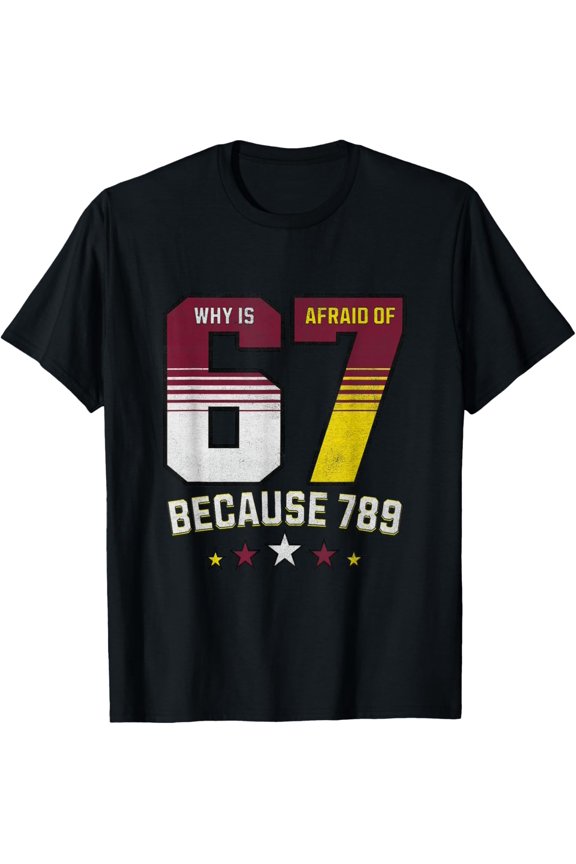 Six Seven Funny Number Joke - Why is 6 Afraid of 7 = 789 T-Shirt