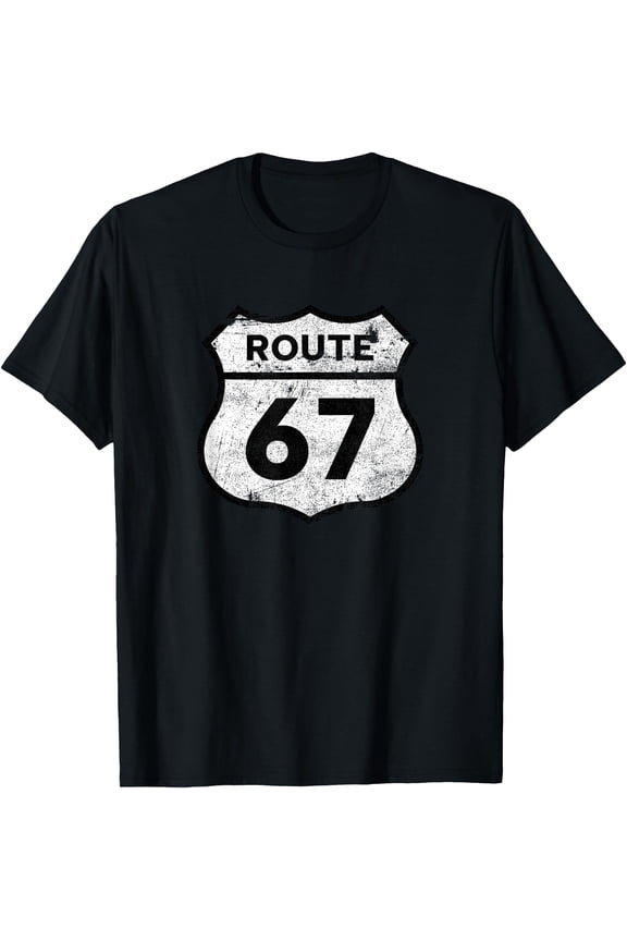 Six Seven Funny Route 67 Road Sign 6 7 Meme Men Women T-Shirt Shirts
