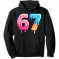 thumbnail image 1 of Six Seven Ice Cream Drip Cool Meme 67 Funny Number Pullover Hoodie, 1 of 6