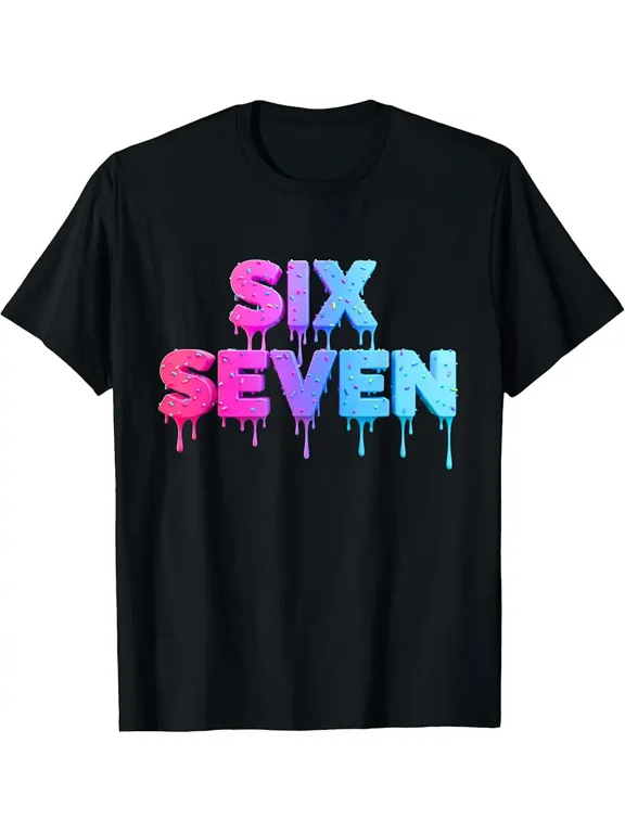 Six Seven Ice Cream Drip Gen Alpha Slang 6 7 Trending Meme T-Shirt
