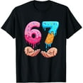 thumbnail image 1 of Six Seven Ice Cream Drip Kids Youth Funny 67 Hands Meme 6 7 T-Shirt, 1 of 5