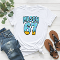 thumbnail image 1 of Six Seven Ice Cream Drip Mason 67 Meme Halloween on Back Unisex T-Shirt, up to Size 5XL, 1 of 2