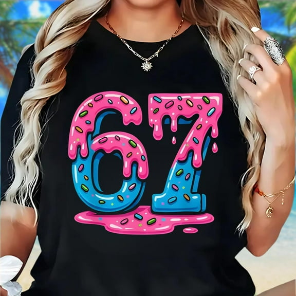 Six Seven Ice Cream Drip Sports Cool 67 Shirt, Number Graphic Tee, Viral Saying Shirt, Gen Z Gifts Tee TSHIRT All Size S-5XL