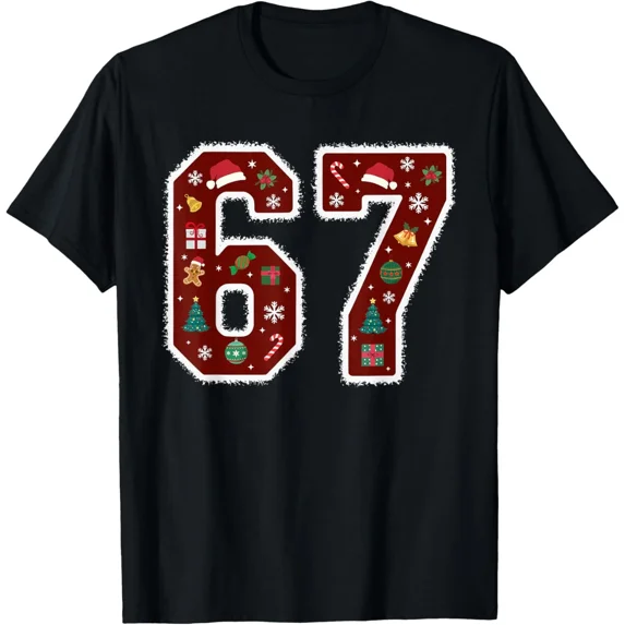 Six Seven Meme Christmas Holiday Funny 67 Xmas Unisex T-Shirt ,up to size 5XL