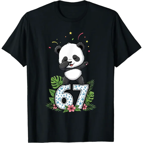Six Seven Meme Dabbing Baby Panda 67 Funny Gen Z Apha T-Shirt, Unisex T-Shirt