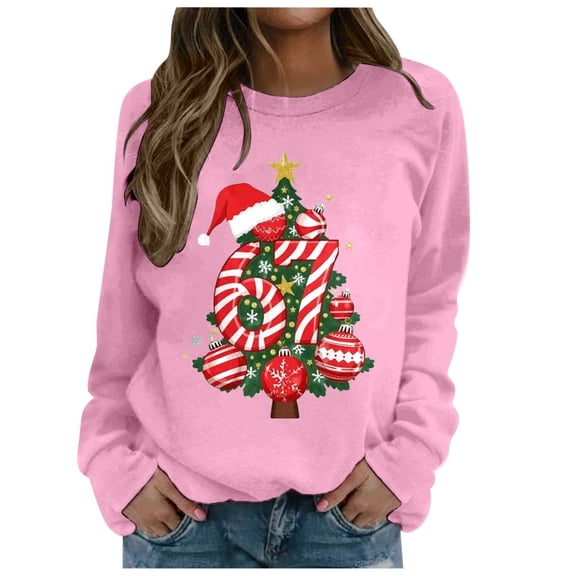Six Seven Meme Xmas 6 7 Christmas Sweatshirts Women Xmas Graphic Pullover Funny Ugly Christmas Shirt Long Sleeve Tops