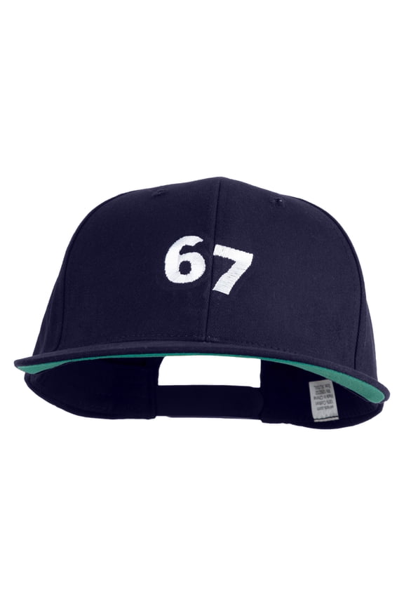 Six Seven Numbers Meme Embroidered Cotton Big Size Cap - Navy XL-3XL