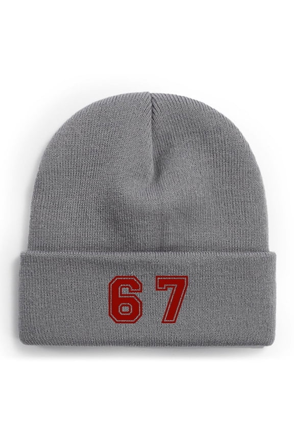 Six Seven Hat 6 7 Christmas Beanie Hats for Women Men Novelty Knit Hats Unisex Warm Winter Hat Black