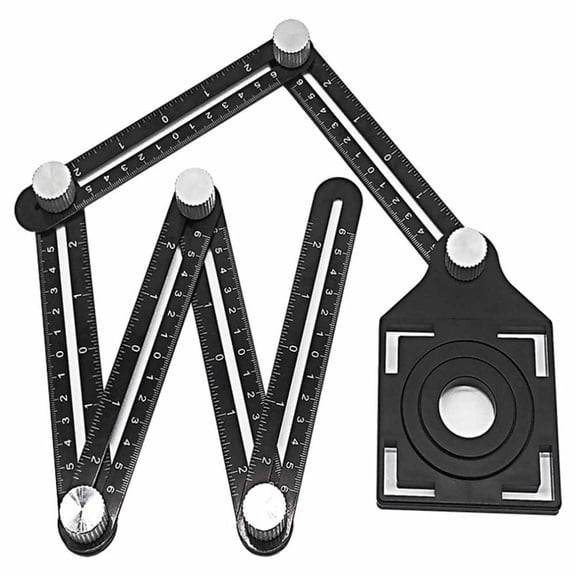 Six-Sided Aluminum Alloy Angle Measuring Tool - Universal Opening Locator-Universal Angularizer Ruler - Full Metal Multi Angle Measuring Tool-Aluminum Alloy Ruler (Six Sides)