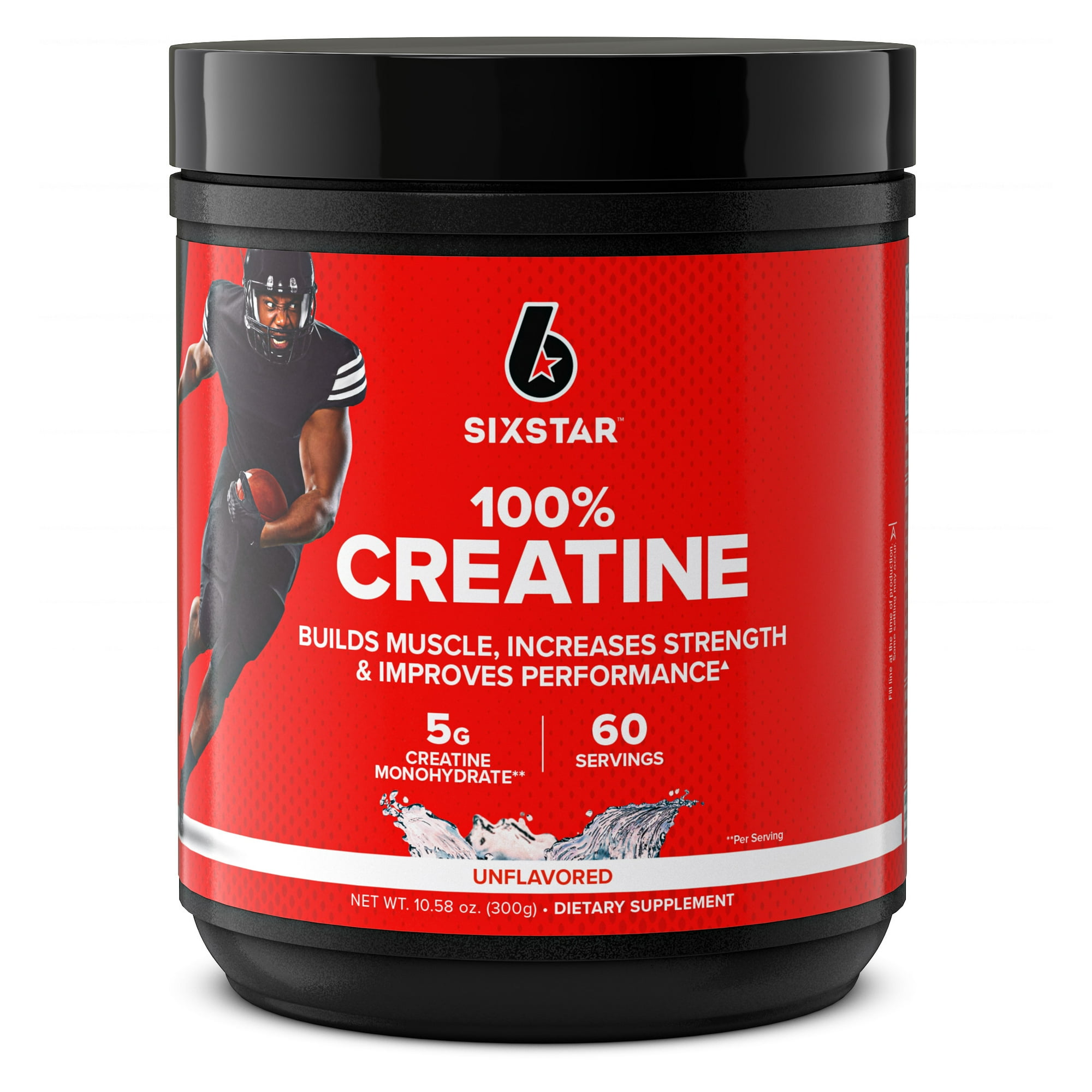 Six Star 100% Creatine Powder, Supports Muscles, Strength and Performance, 10.58 oz, 60 Servings